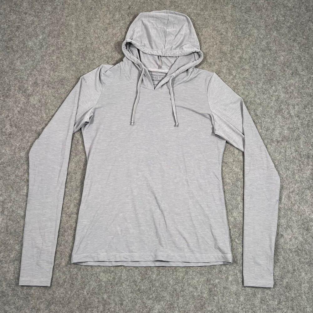 Anetik Alloy Heathered Breeze Tech Hooded Long Sleeve T-Shirt Women's Size Small